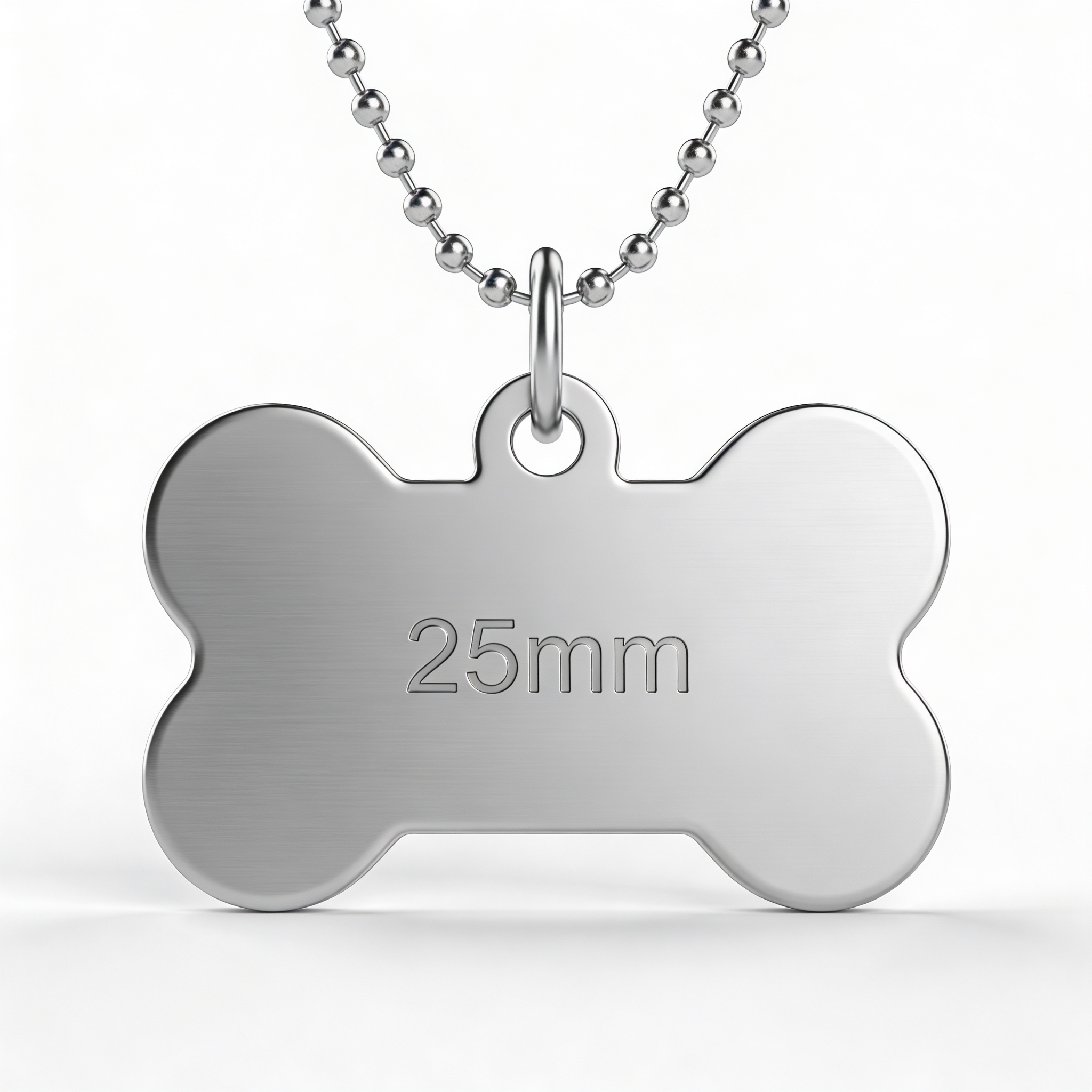Dkjg Skjane Personalisierte Hundemarke aus Edelstahl - 25mm | 30mm | 35mm, Individuell gravierbar, Robuste Tiermarke, Dogtag Anhänger Hunde, Pferde, Katzen & Welpen (Silberfarben, 25 mm