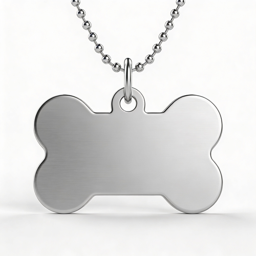 Dkjg Skjane Personalisierte Hundemarke aus Edelstahl - 25mm | 30mm | 35mm, Individuell gravierbar, Robuste Tiermarke, Dogtag Anhänger Hunde, Pferde, Katzen & Welpen (Silberfarben, 25 mm
