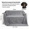 Dkjg Skjane Wasserdichte Hundedecke, Sherpa-Fleece Haustierdecke für Miniaturhunde, kleine Hunde und Katzen, 101 x 73 cm, M, maschinenwaschbar, beidseitiger Sofabezug-Schutz, grau PPB040G01